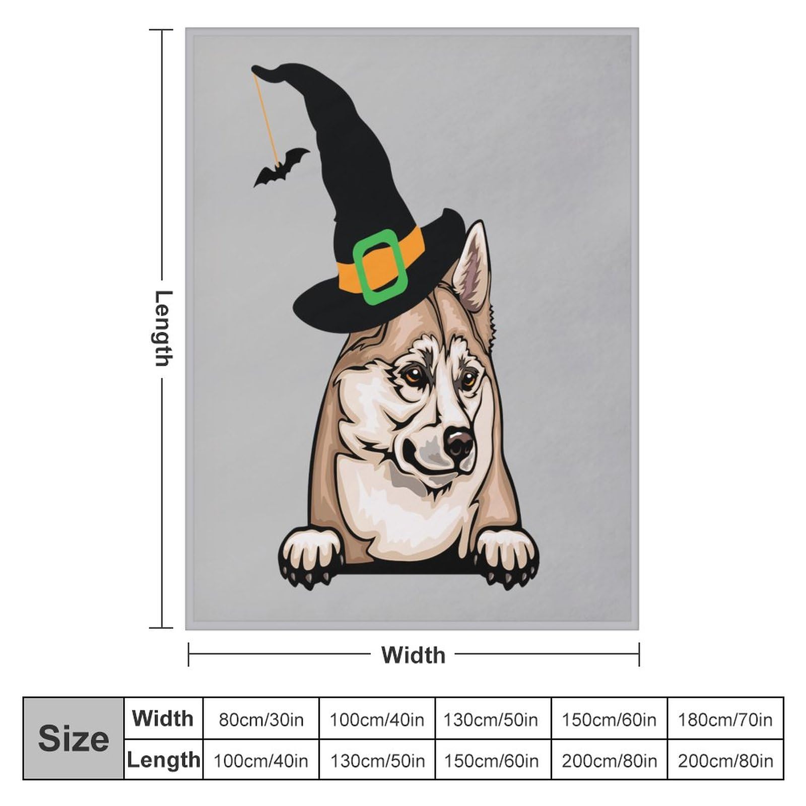 Couverture polaire norvégienne Buhund pour Halloween, 152,4 x 203,2 cm, chaude, légère, pour animal de compagnie, chiot, chien, pour enfants, bébés, garçons, filles, adultes