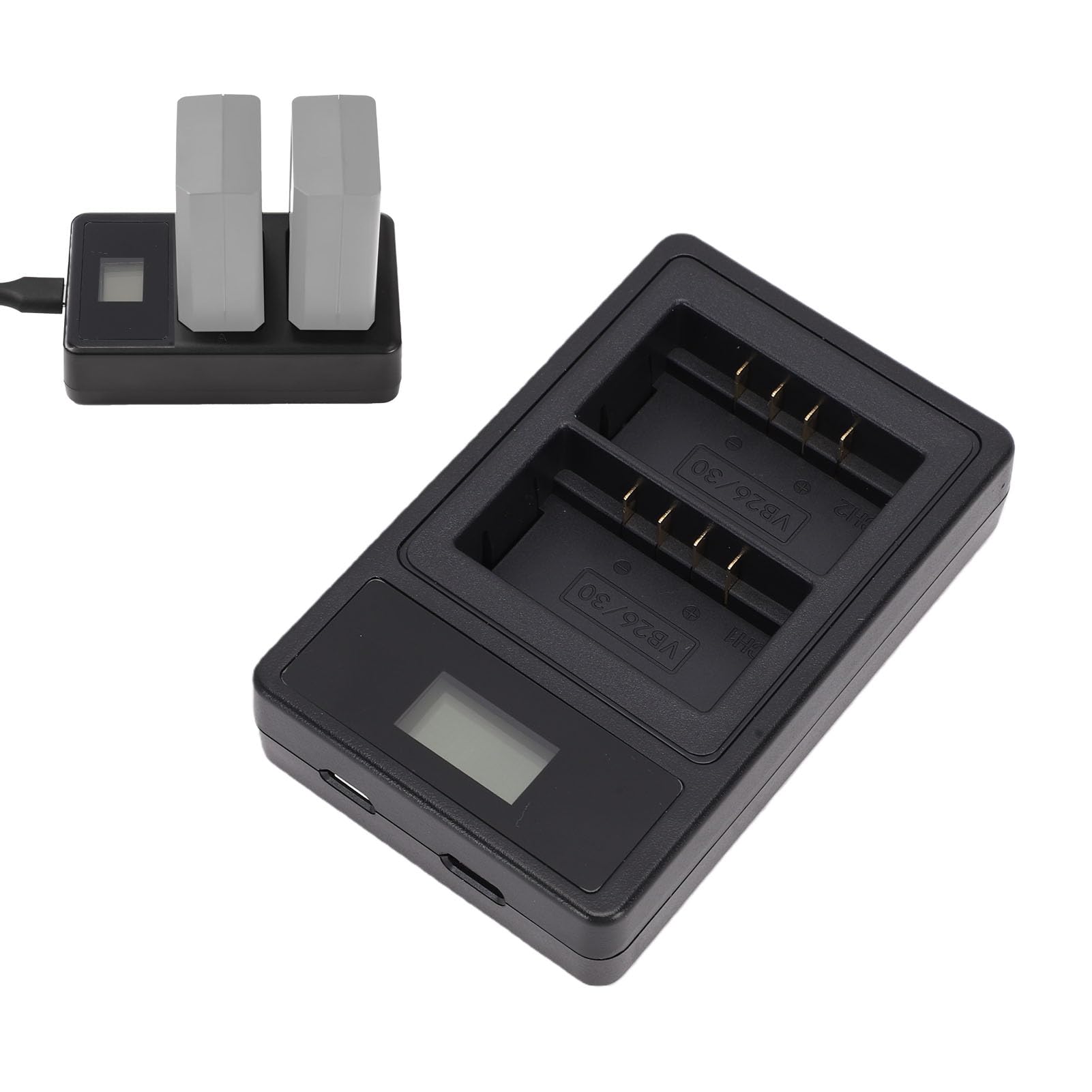 VB26 VB26B VB30 Ładowarka do Lampy Błyskowej, Podwójna Szybka ładowarka USB z Wyświetlaczem LCD, Kompatybilna z Lampami Błyskowymi V1 V850III V860III MF R76 Ring72 AD100Pro V1Pro