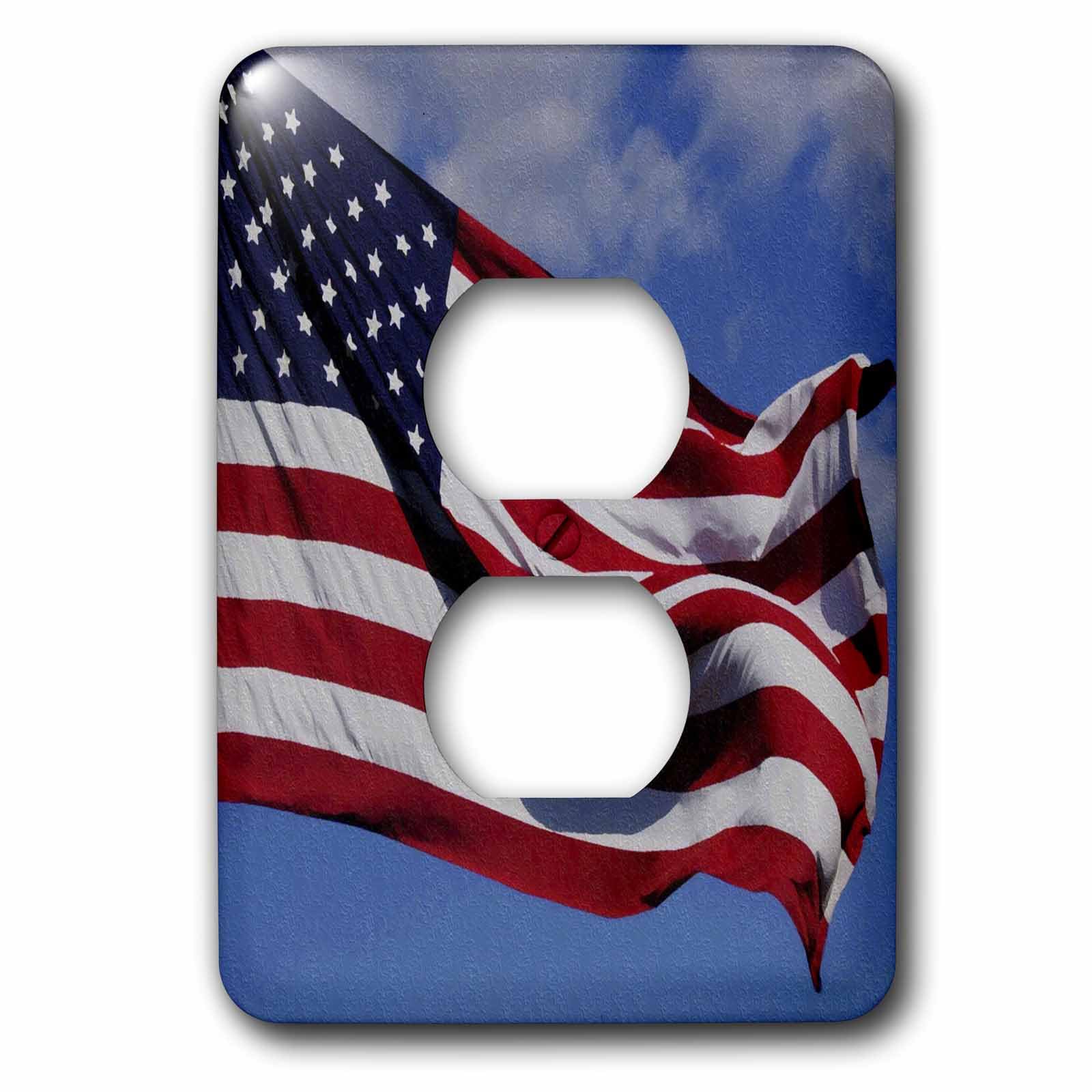 Peinture à l'huile drapeau américain 3dRose LSP_50760_6 pour décoration murale
