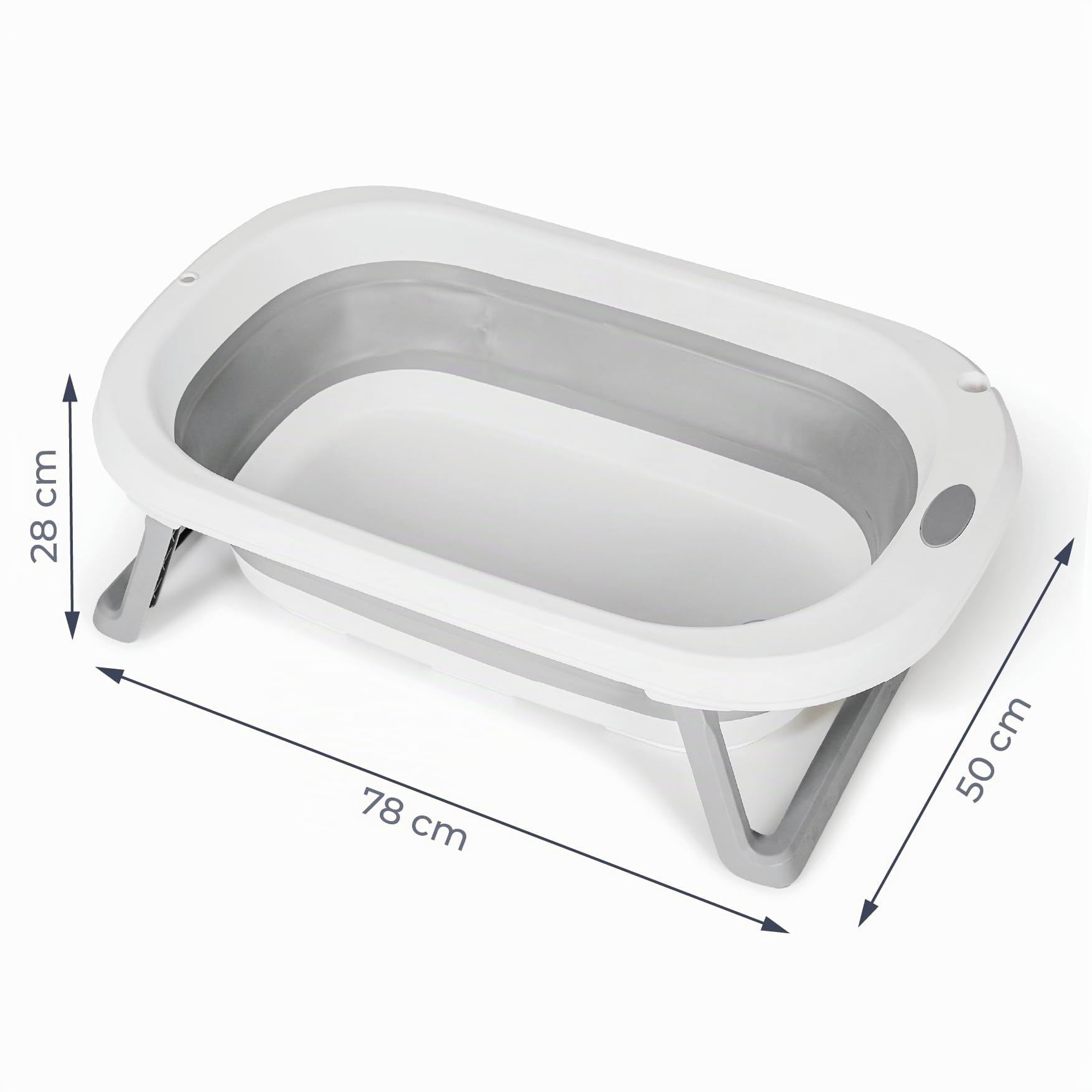 Baignoire pliable pour bébé avec pieds MS BabyWorld Flex portable vidange