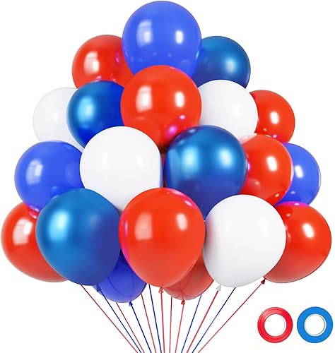 Miniatura 9 de Globos azules y plateados, 50 globos azules, globos metálicos de látex de confeti plateado y plateado de 12 pulgadas para decoraciones de fiestas,