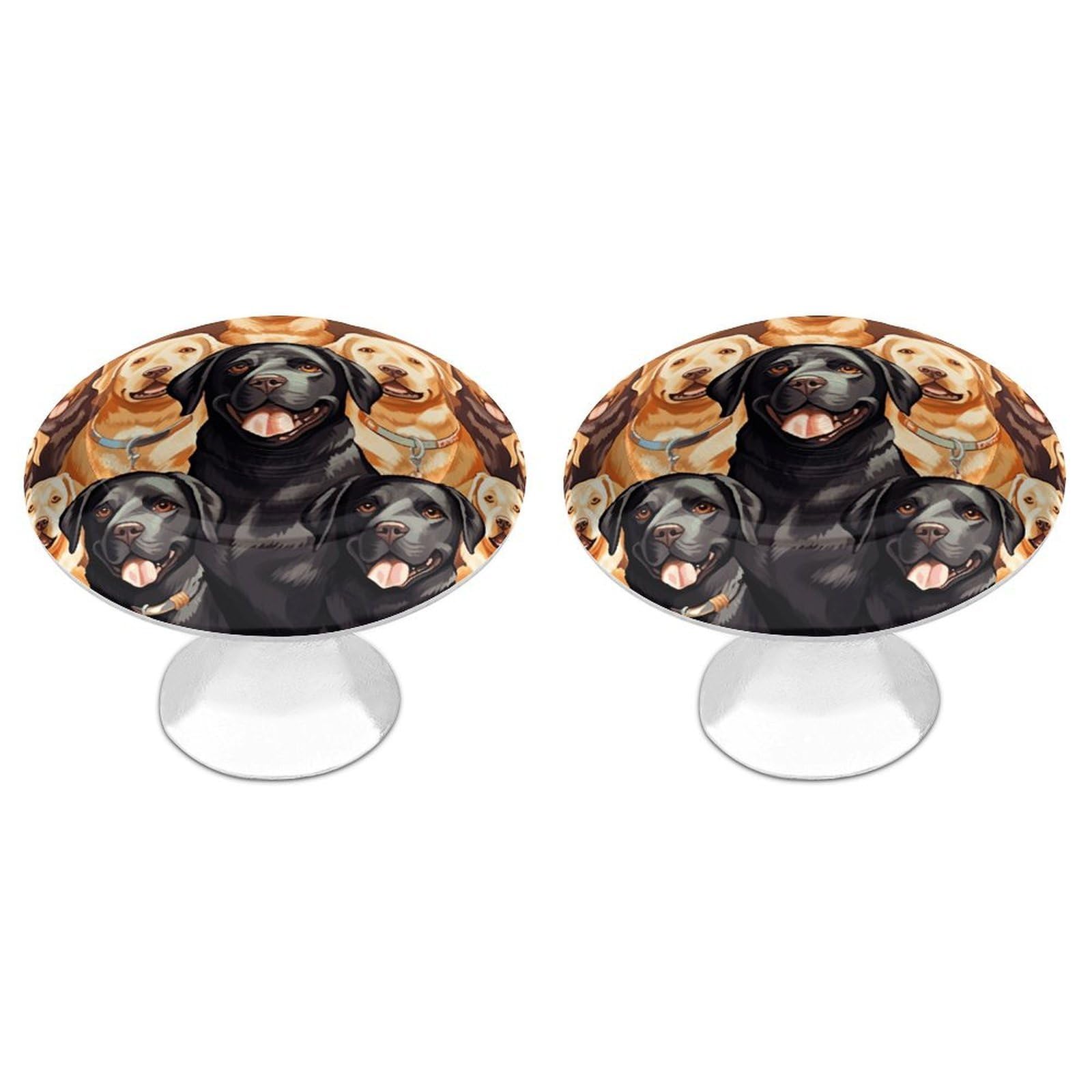 Vstadank Style Labrador Retriever Dogs Drawer Pulls Sturdy Stainless Steel Door Handle Round Cabinet Knobs Fashion Dresser Drawer Knobs Door Pulls Exquisite Cabinet Handles Furniture Pull 2Pcs