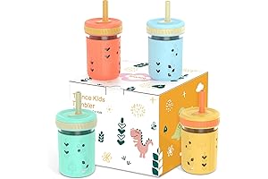 Tronco Glass Mason Jar Sippy Cups for Toddlers