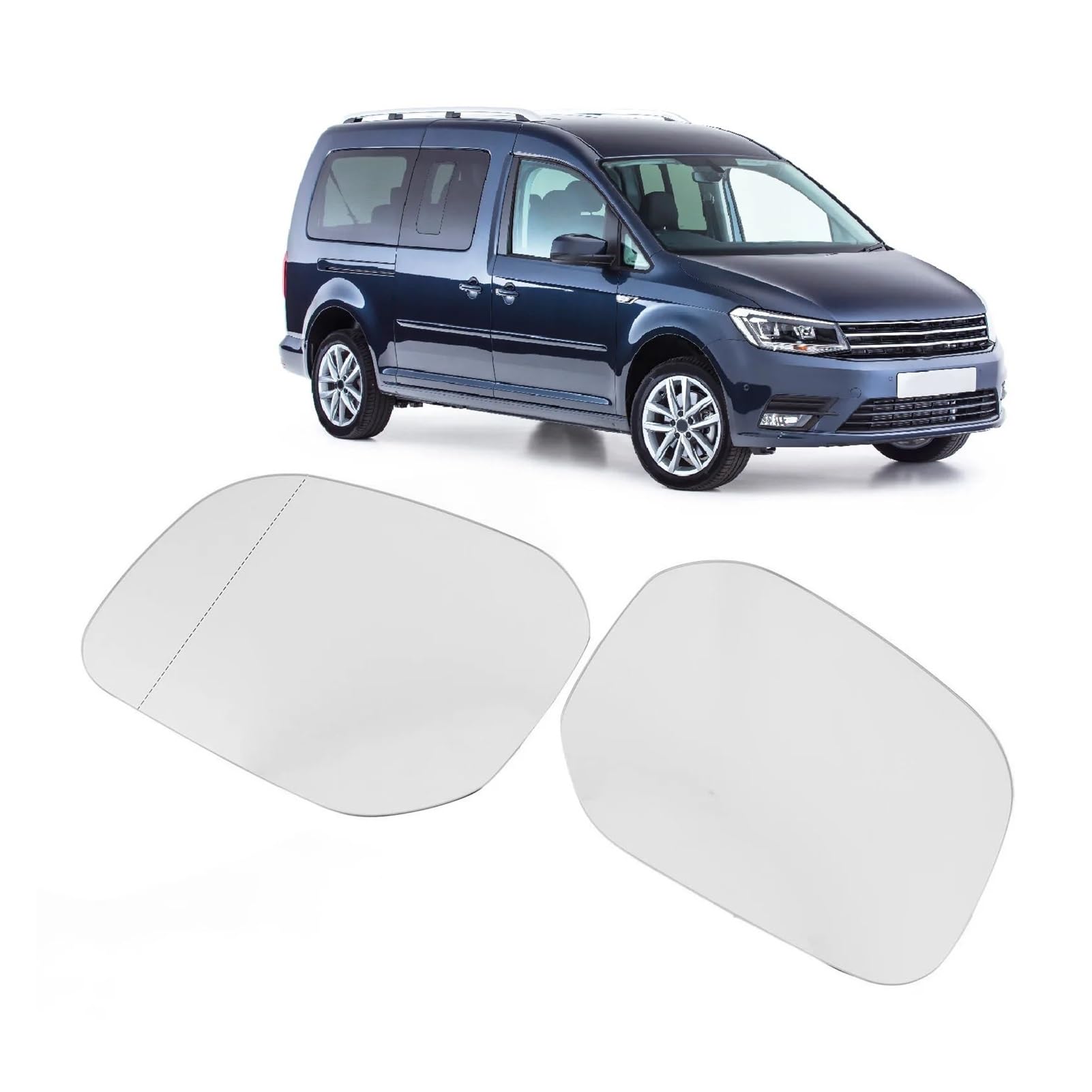 Cristal Espejo Exterior 1 Par para Caddy F&acelift 2015 2016 2017 2018 2019 2020 Espejo Lateral De Coche Cristal De Espejo Retrovisor Calefactado 2K5857521 2K5857522 Espejo Retrovisor Lateral
