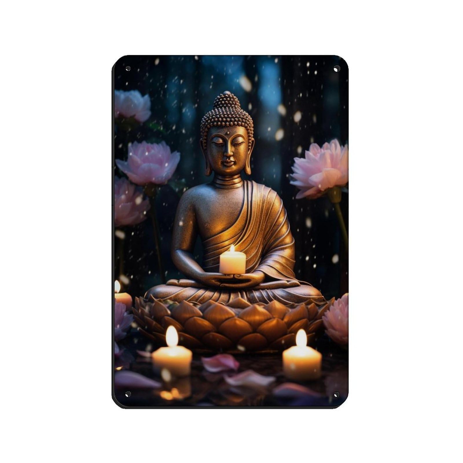 Buddha Art-Buddha Decor-Large Art (10) Tin Sign Vintage Metal Pub Club Cafe Bar Home Wall Art Decoration Poster Retro 8x12inch(20x30cm)