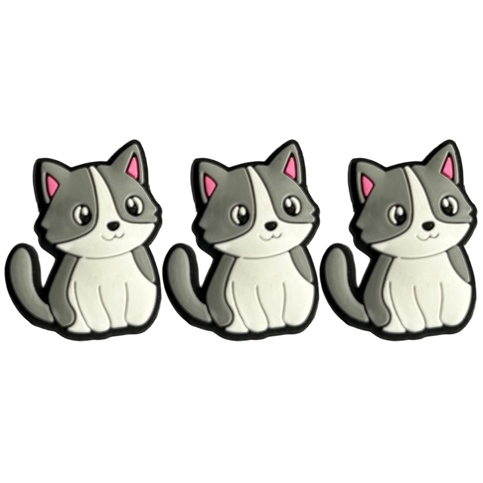 Bogeel Gray White Cat 3Pcs Tennis Shock Absorbers Tennis Racket Vibrations Dampeners Shockproof Tennis Accessories For Tennis Player Enduring