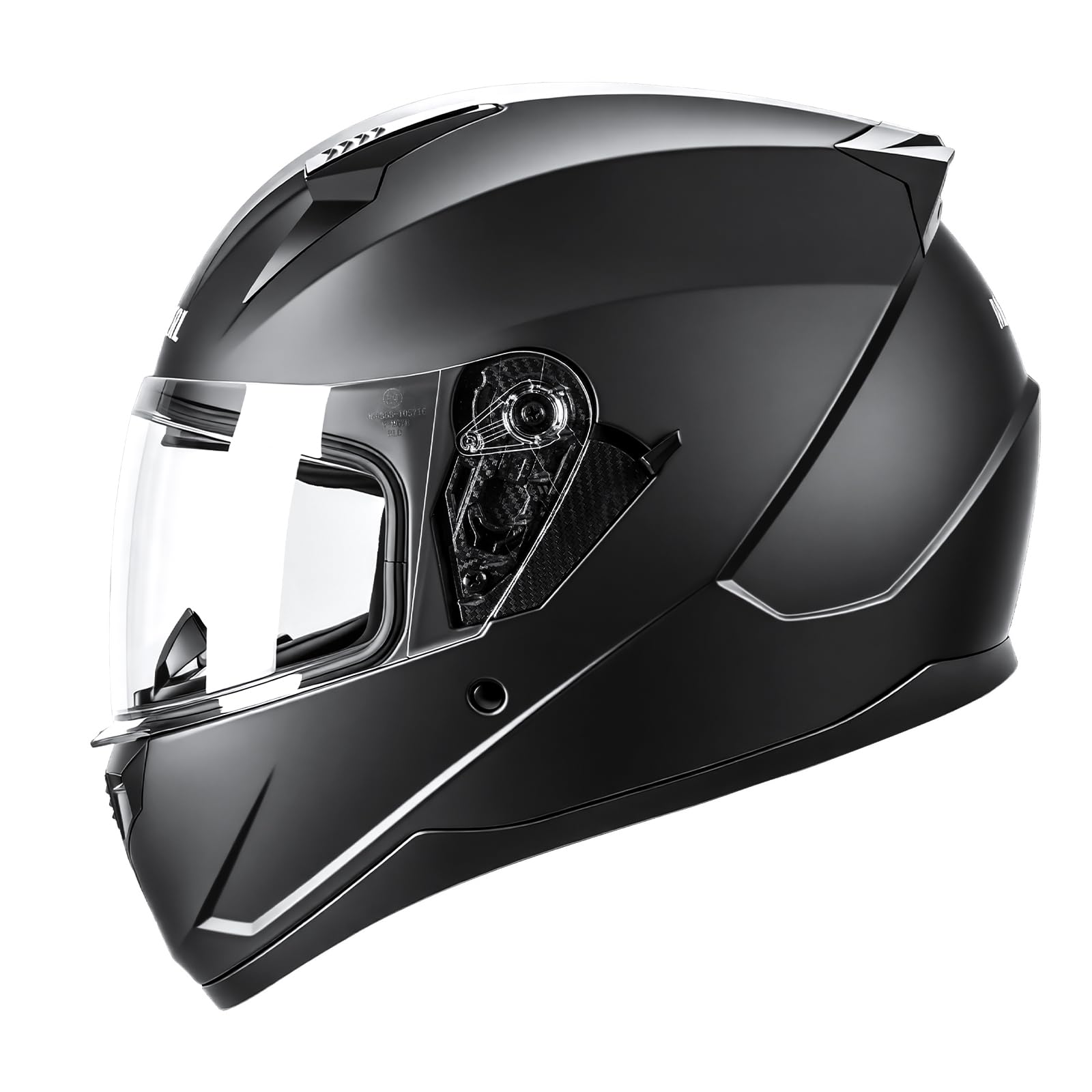 Integralhelm mit Sonnenblende | Motorradhelm Integralhelme | Motorradhelm Integralhelm Mofahelm ECE 22.06 | Kinn- & Kopfbelüftung | für Damen und Herren | Schwarz