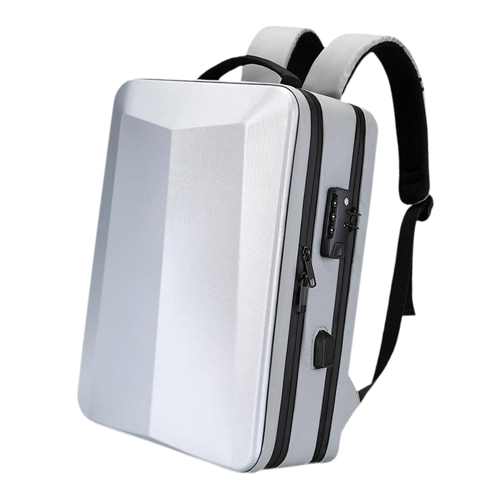 Zaino per Laptop con Rigido, Ideale per Il Gaming E I Viaggi, Argento 15 Pollici