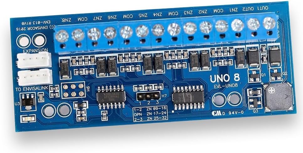 UNO8 Zone Expander for UNO IP Panel or The EVL4 or Duo-IP/LTE in Universal Mode. 8 Inputs, 2 Outputs.