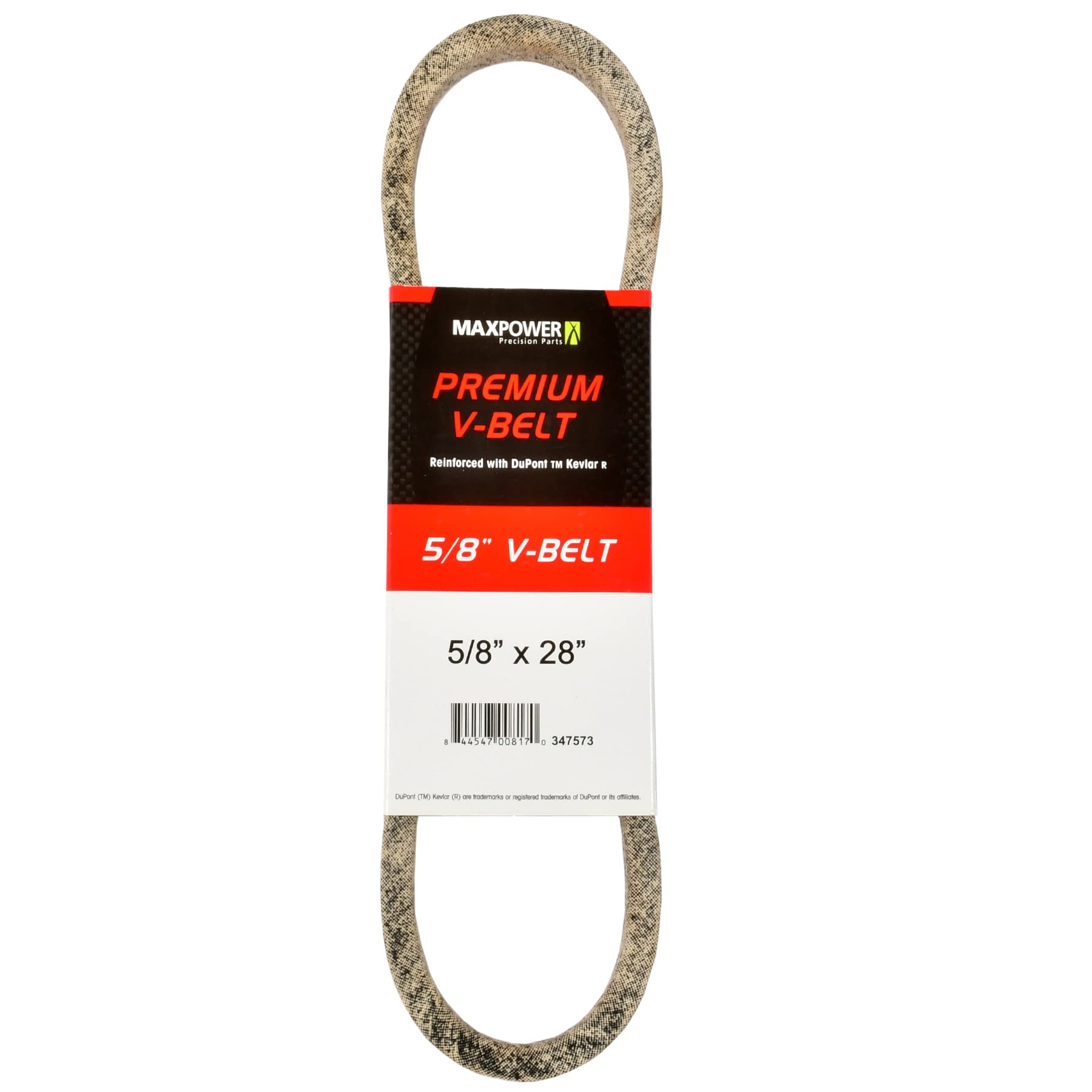 Maxpower 347573 Premium Belt Reinforced with Kevlar Fiber Cords, 5/8" x 28", beige