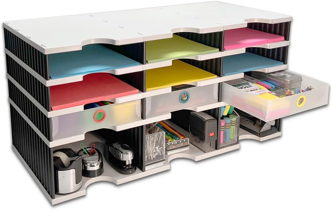 StreamLine Desktop Paper Organizer with 2 Drawers