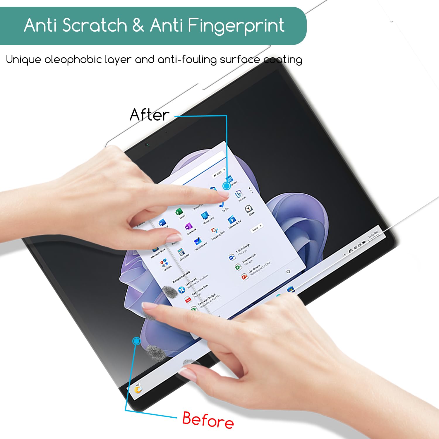 2 Films Verre Trempé Pour Microsoft Surface Pro 2025 (12 Pouces) - Dureté 9H, Anti-rayures, Ultra Clair, Anti-empreintes