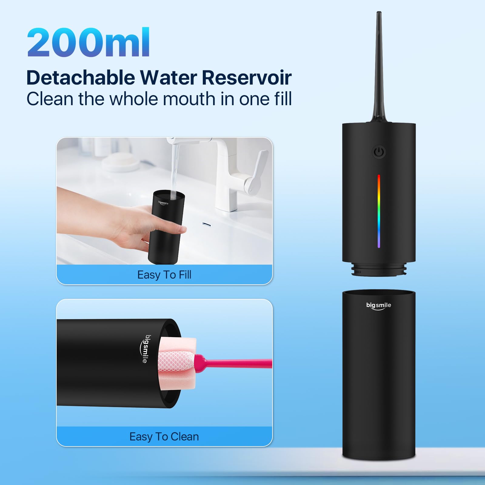 Bigsmile Hilo dental para quitar la piedra de amígdalas (negro)