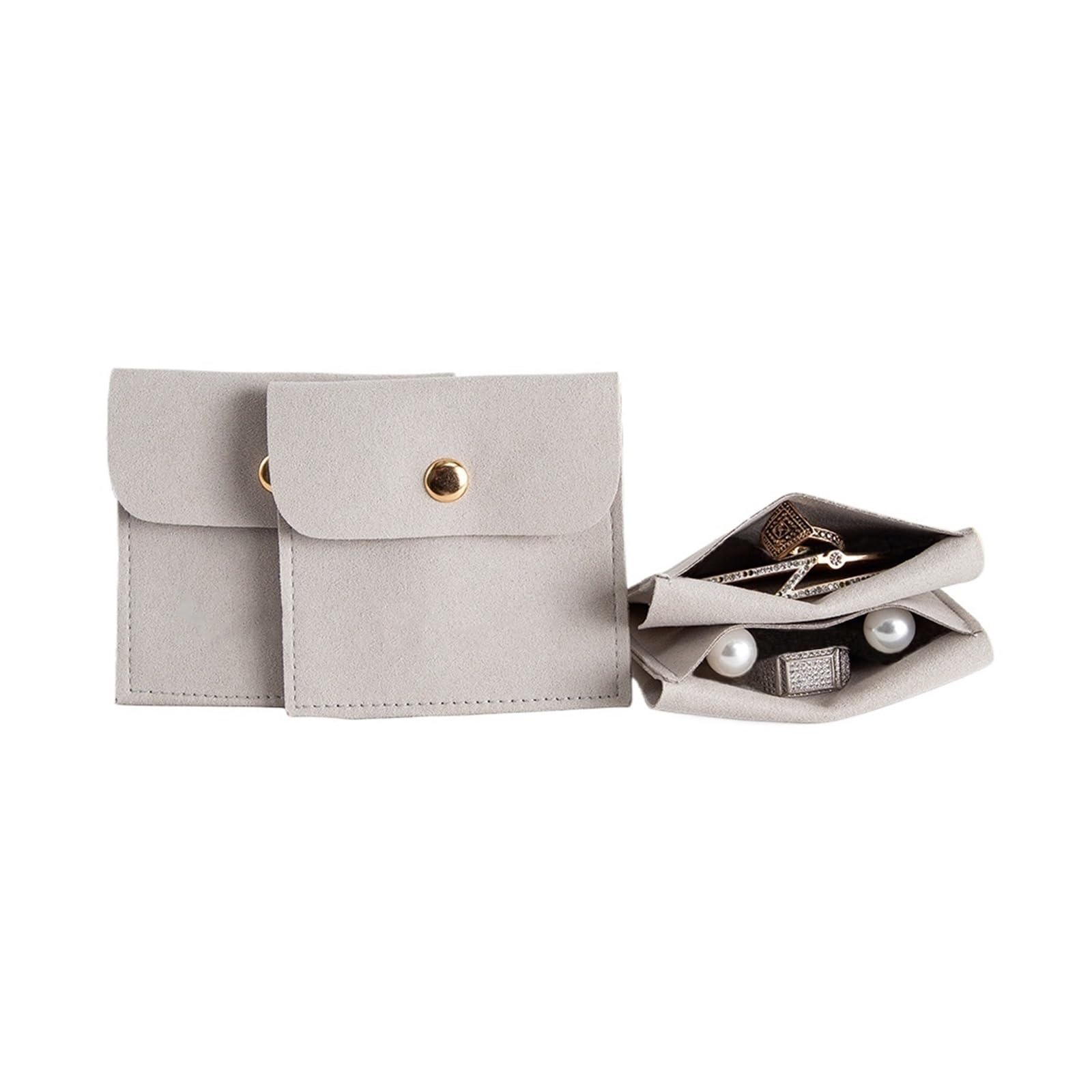 SHENJMAI Velvet Jewelry Pouches 50/10/1pcs Velvet Bag Jewelry Presents Bags for Earrings Necklace Wedding Package Candy Favor(Grey,1pcs)