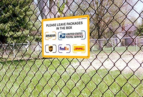 IGNIXIA Package Delivery Sign for Home Amazon Leave Packages Here Sign for FedEx, Amazon, DHL, UPS, USPS Signs- Fade Resistant- Easy Mounting- 10"x 7" Delivery Instruction Signs (Plastic)