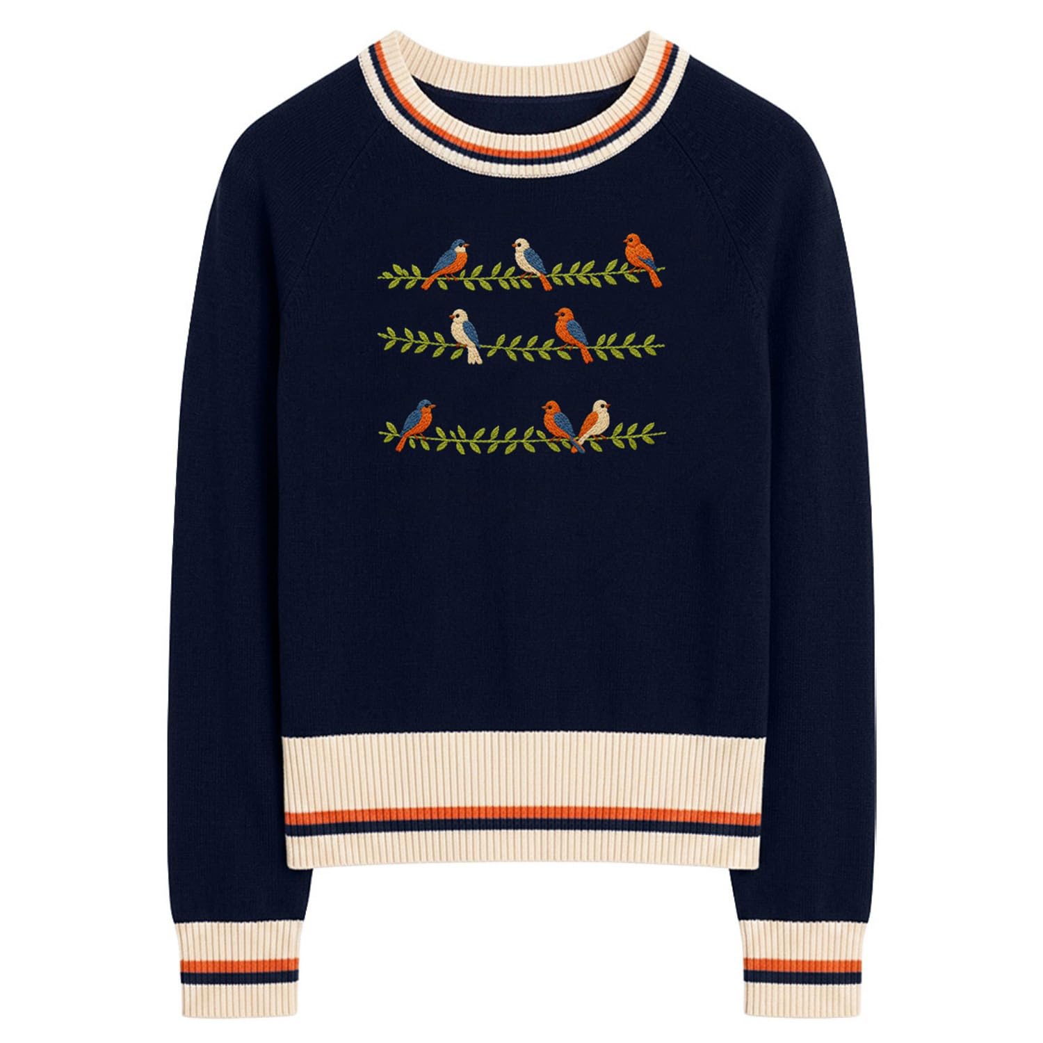 OXKnit - Maglione da donna, a maniche lunghe, girocollo, lavorato a maglia