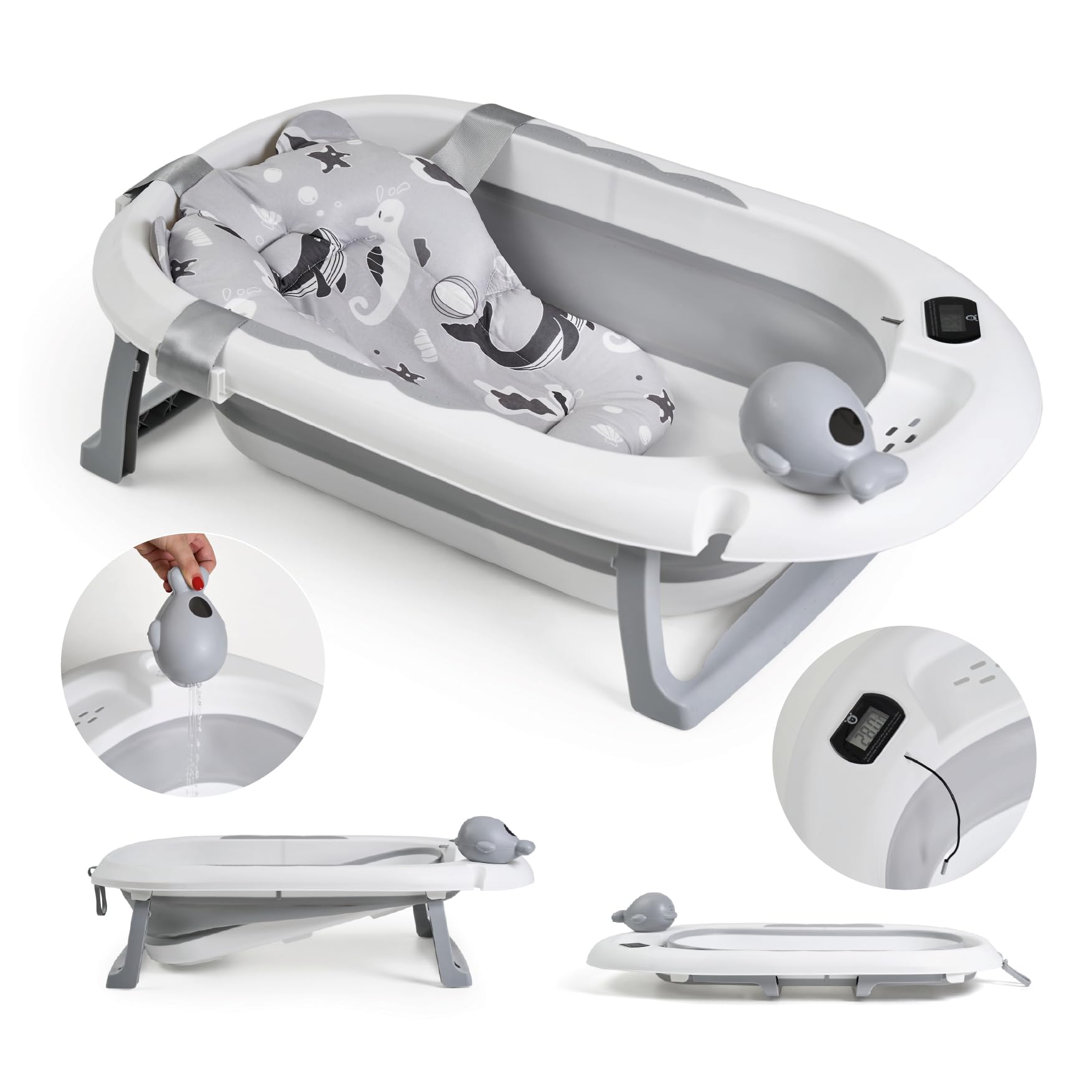 Bagnetto Sicuro Antiscivolo Hylat Baby La Vasca Da Bagno Per Bambini - Certificato TÜV Rheinland - Stabile E Confortevole, Perfetta Per Bagni Sicuri Nei Primi 12 Mesi - Collezione Lite - Colore