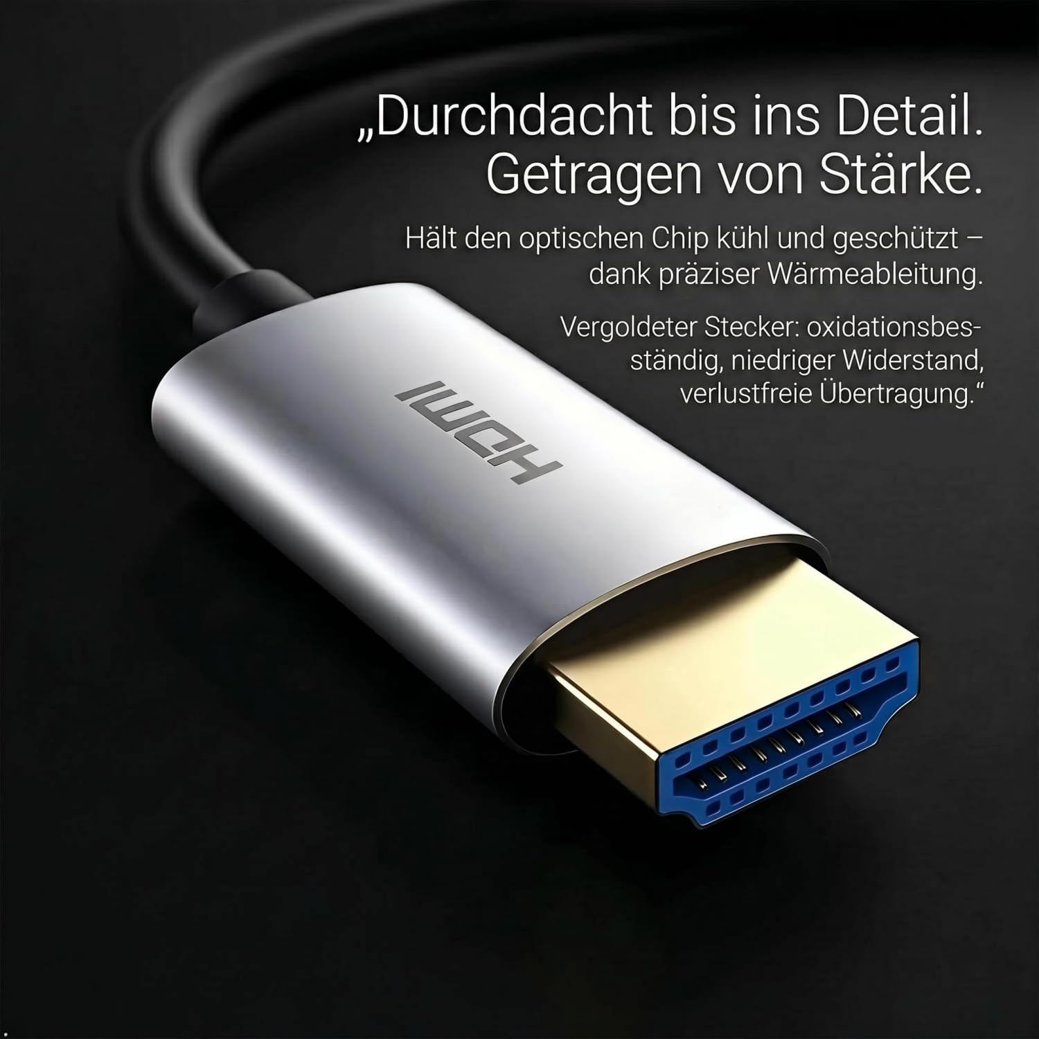 30m Cavo HDMI in fibra ottica 4K@60Hz – HDMI 2.0 ottico 18 Gbps, HDR10, 4:4:4, HDCP 2.2, sottile e flessibile – Per gaming, home cinema, TV/proiettore