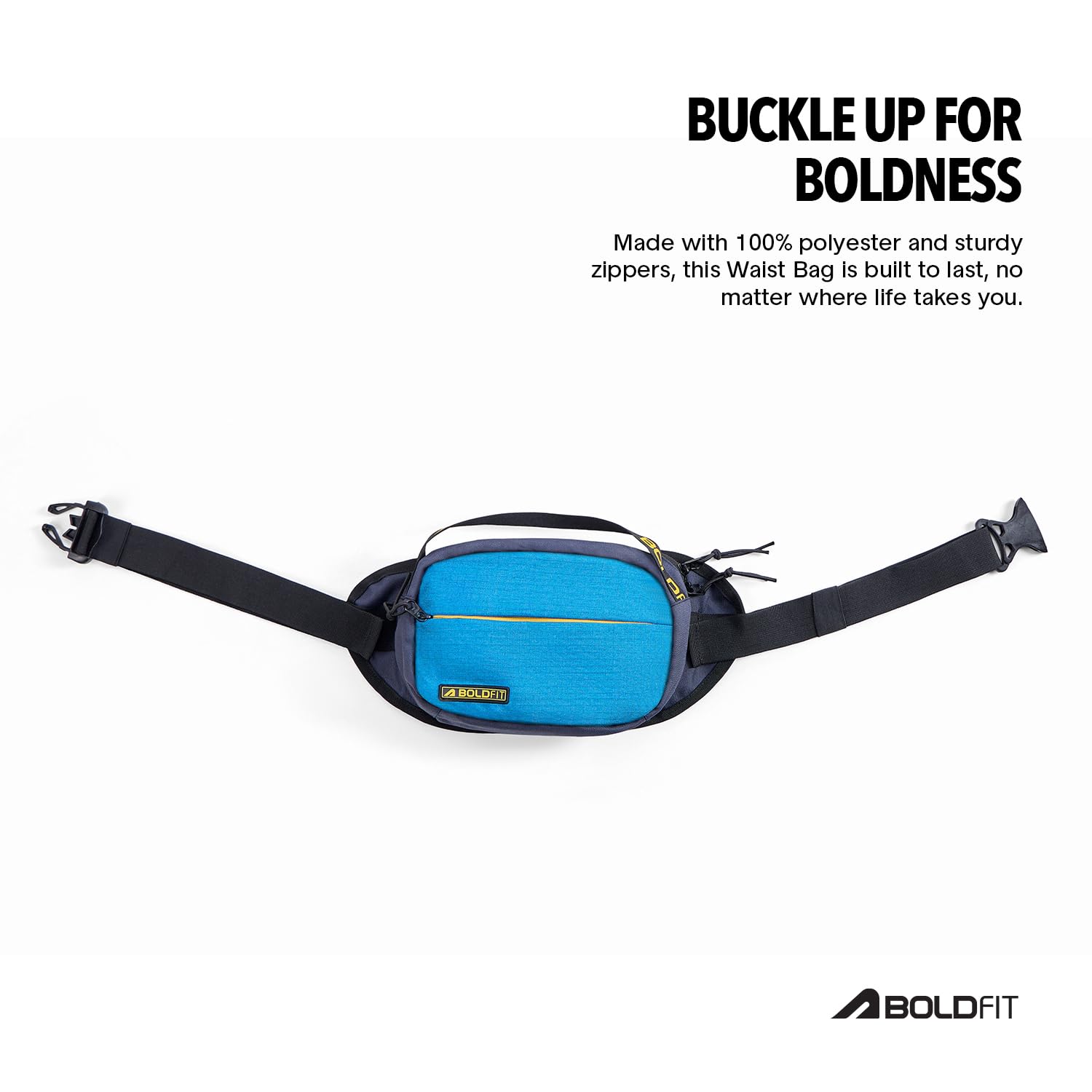 Boldfit Waist Bag for Men & Women-Water-Resistant, Lightweight Fanny Pack with Adjustable Strap, Multiple Compartments & Buckle Closure-Ideal Chest Sling Bag for Travel, Running, Hiking & Daily Use 4