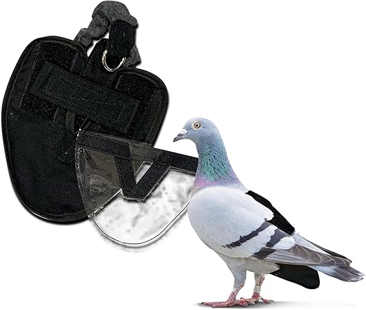 Hen Holster Wrap-Around Bird Diaper & Harness for Larger Pigeons, Small Breed - with Removable Liner, Adjustable Fit for Outdoor Adventures & Indoor Use, Easy to wear - Black, XS