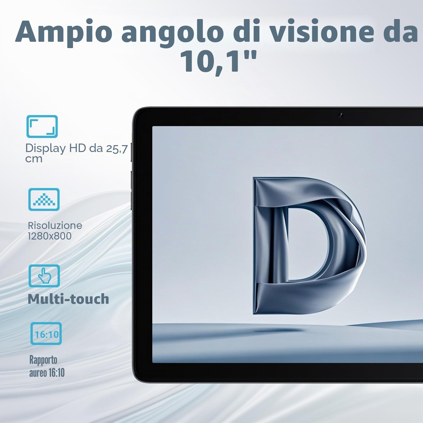 DigiLand Tablet 10 Pollici Android Octa-Core Processore,OTG, 10GB+64GB+TF Expansion,Split-Screen,WiFi 6,BT5.0, doppia fotocamera 5MP+8MP,6000mAh,Widevine L1(Caricabatterie non incluso) (Blu)
