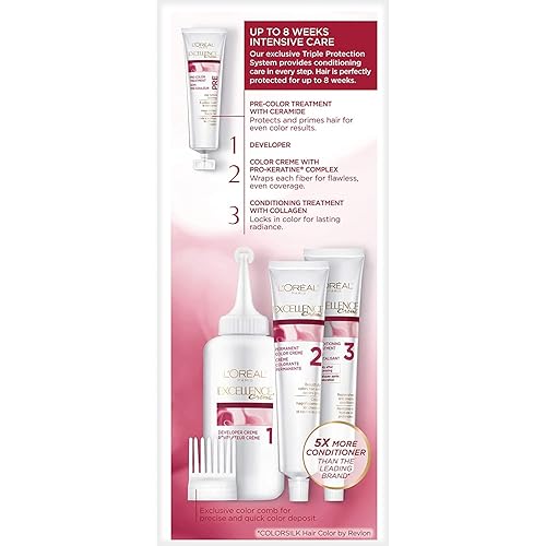 Miniatura 172 de L'Oreal Paris Excellence Triple Protection - Coloración permanente para el cabello, marrón oscuro [4] 1 unidad (paquete de 10 unidades)