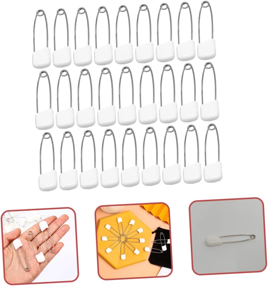STOBOK 200pcs Diaper Safety Cloth Nappy Fasteners for Saliva Towels Blankets and Crafts Plastic Secure Pinning for Beyond