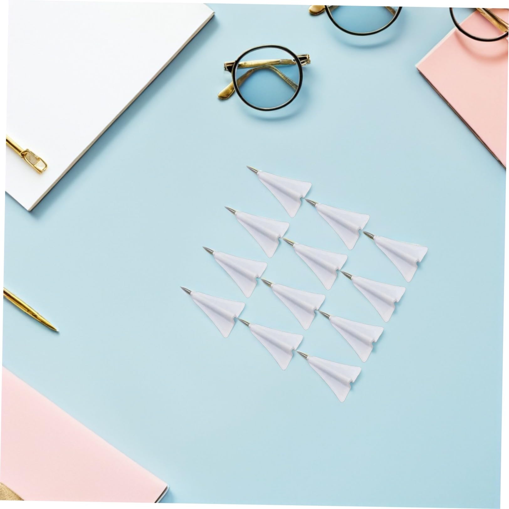 Ciieeo 12pezzi Puntine Da Disegno Compatte e Sostituibili Push Pin Multifunzionali Piccole e Convenienti Per Mappe e Bacheche Design Creativo Aeroplanino in Carta