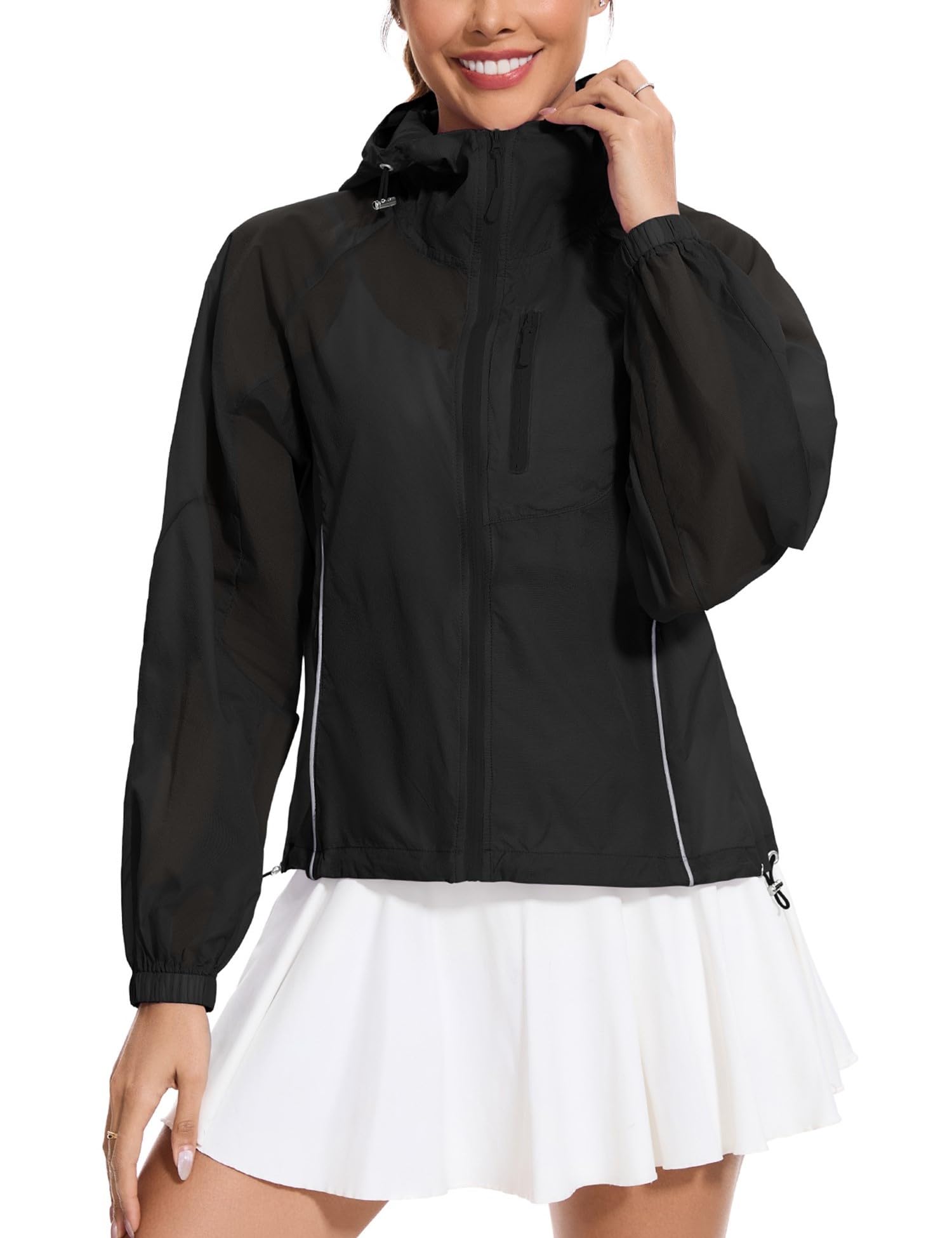 Avoogue Women's UPF 50+ Sun Protection UV Jacket Full Zip Lightweight Jacket Athletic Workout Hoodie