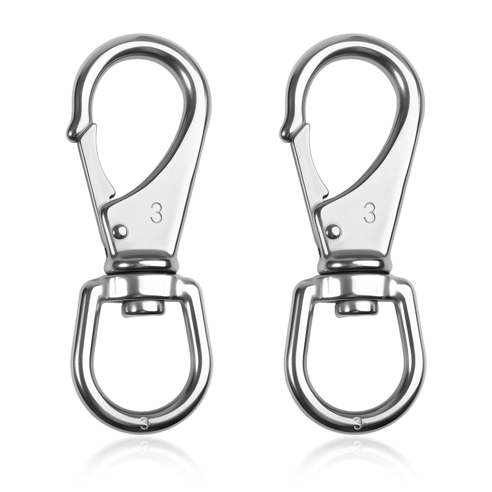 SPEEDWOX 2 Pcs 304 Stainless Steel Swivel Snap Hooks Diving Clips Flag Pole Clips Swivel Carabiner Snap Hooks Heavy Duty Flag Clips for Flagpole Flag Pole Clips to Hold Flag Clips Flag Pole Rope