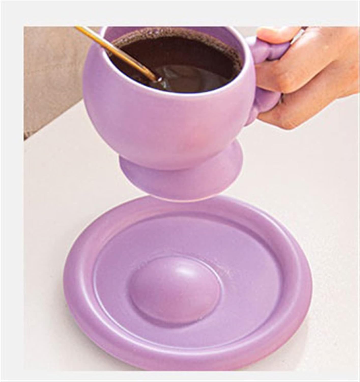 INLIMA Drinking Glasses 160ml Cup Mouthwash Cup Ergonomic Large Capacity Double Layer with Handle Burr-free PP wo-color for Home (Color : Pink)