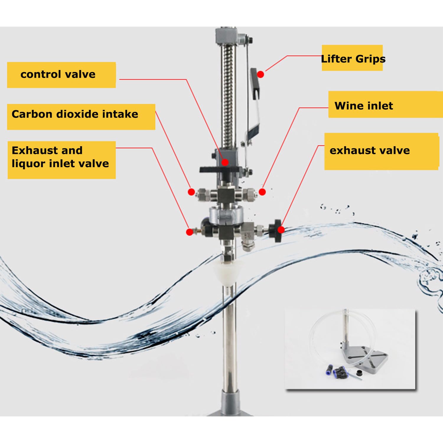 Llenadora de botellas, llenadora de botellas a contrapresión, llenadora de botellas de cerveza/vino de acero inoxidable, máquina llenadora manual de líquidos para botellas de vidrio/corrugadas/plást