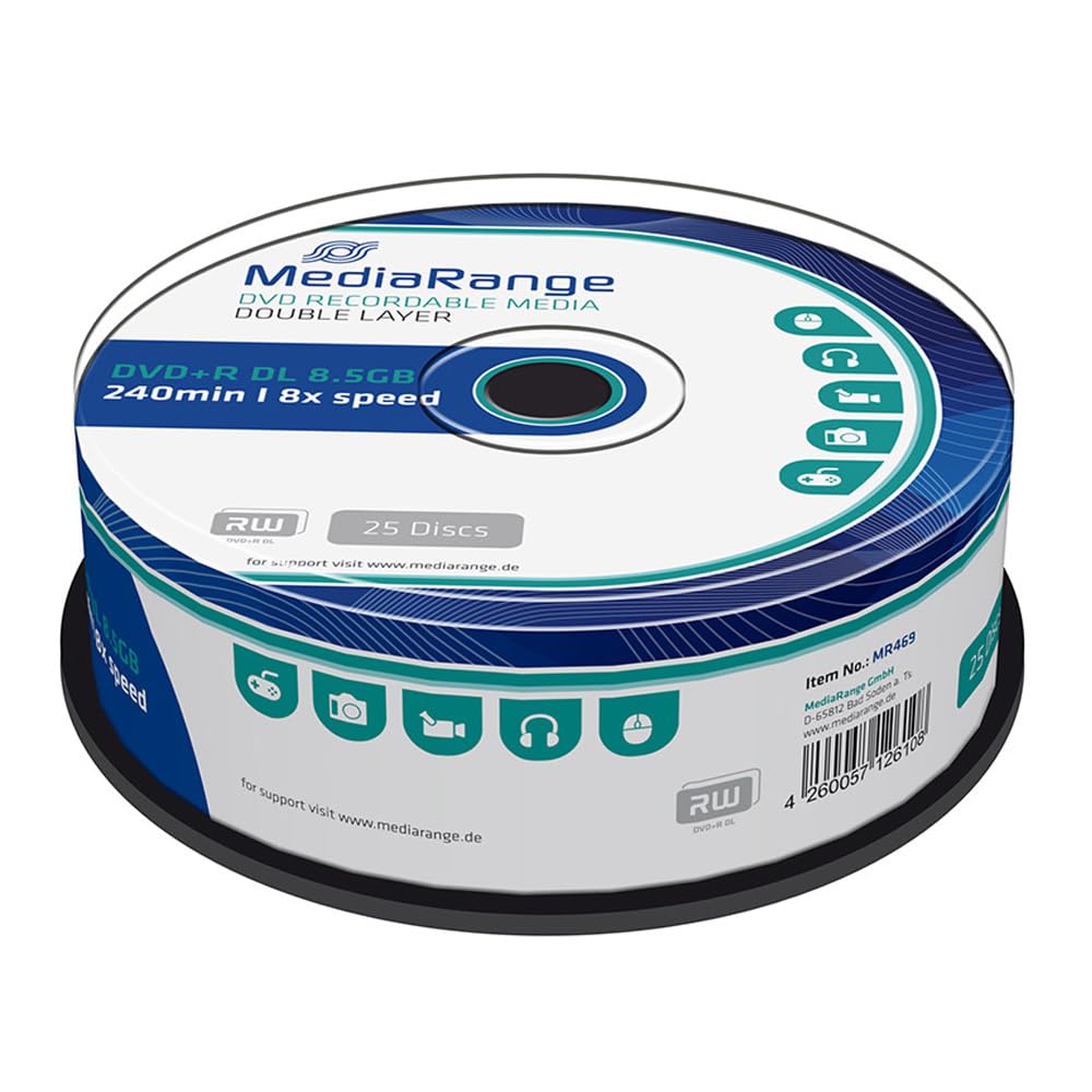 MediaRange 25 x DVD+R DL, 8.5 GB 8X, MR469