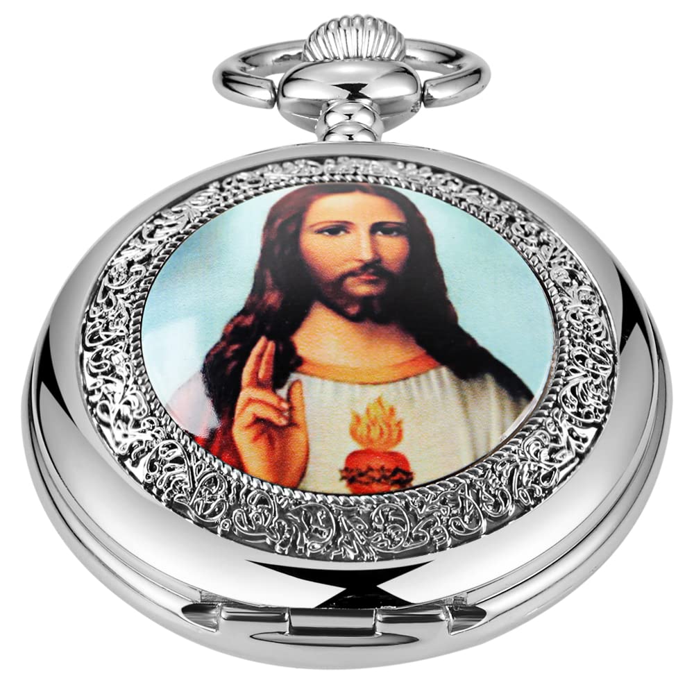 whodoit Men's Pocket Watch, Arabic Digital Dial Pocket Watches with Chain for Men-picture-38