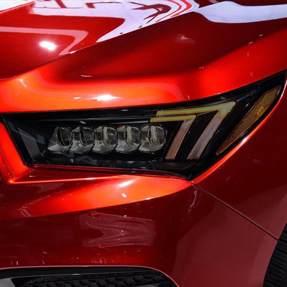 2 Pezzi Auto Faro Tinta Nero Pellicola Protettiva Vinile Protezione Adesivo TPU Trasparente, per Accessori Acura MDX 2017-2020