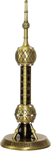 Miniatura 8 de IUXROBU Estatua de pirámide de recuerdo egipcio, figura de edificio de metal, modelo coleccionable, escultura, decoración de sala de estar, estante