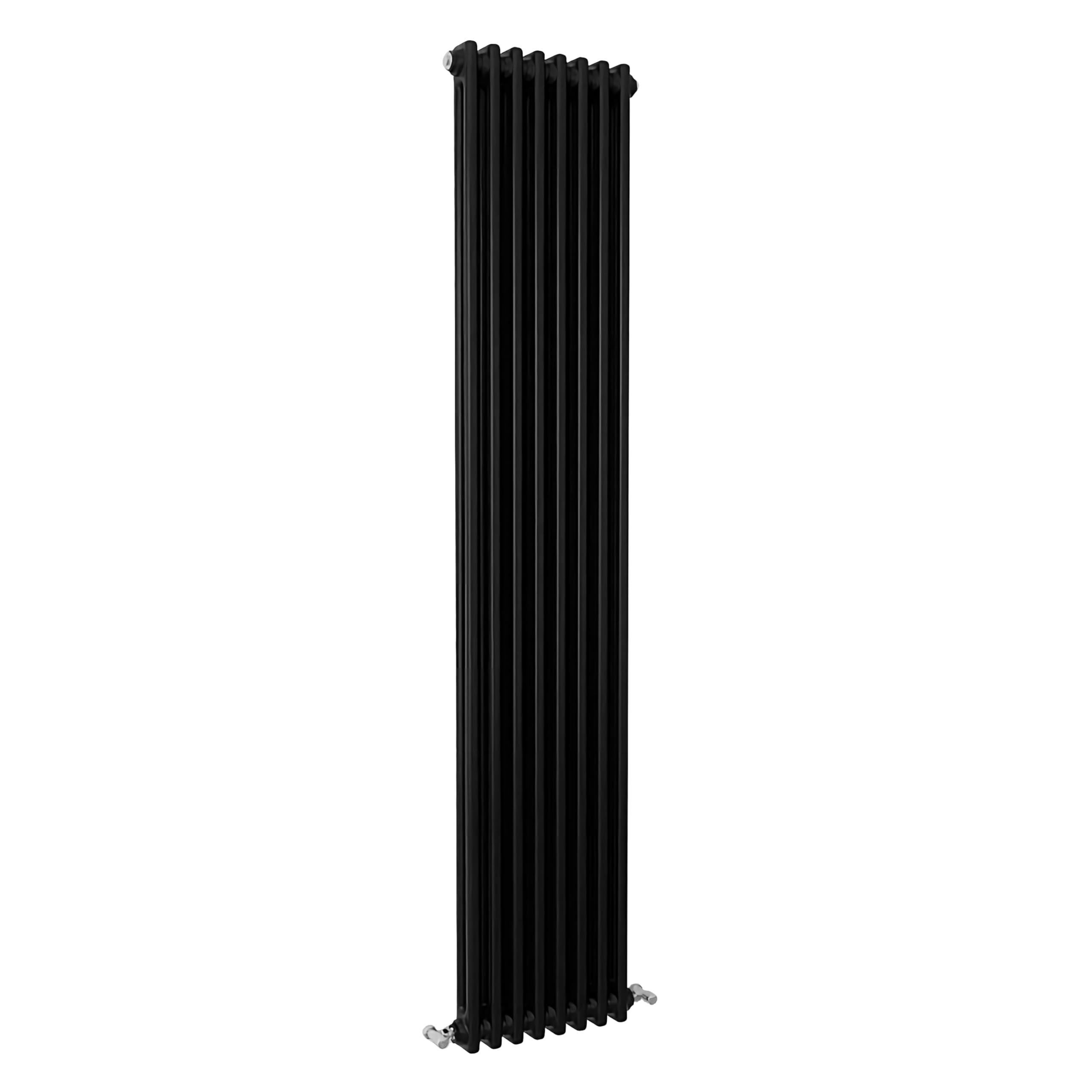 SLINE SANITARY Traditional 2 Column Cast Iron Style Radiator Vertical Black 1800x380mm