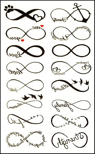 Miniatura 2 de Juego de 3 hojas de mini tatuajes temporales infinitos pintura artística 3D tatuaje maquillaje cuerpo falso para hombres mujeres diseño decoraciones