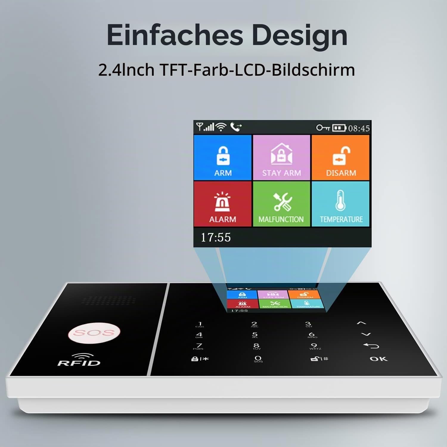 4G-Alarmsystem für die Sicherheit zu Hause, Smart Home Alarm Kit mit Telefon-APP-Alarm, Arbeit mit Alexa und Google für Haus, Wohnung
