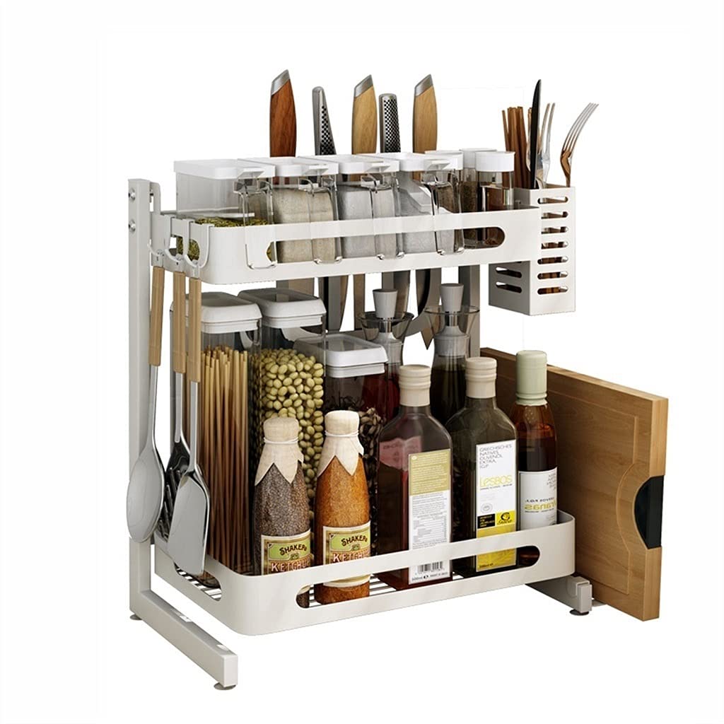 Barattolo di spezie Scolapiatti da appoggio Scaffale Multifunzionale Scaffale da Cucina for conservare condimenti Salsa Bottiglie Vasetti Stoviglie Tagliere Supporto di Scarico