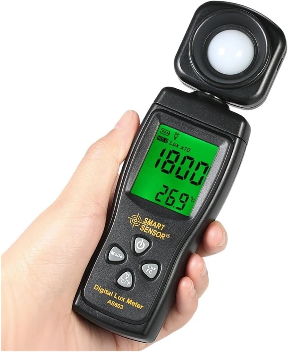 Light Meter, Mini Digital Lux Meter with LCD Display, Handheld Illuminometer 0–200000 Lux