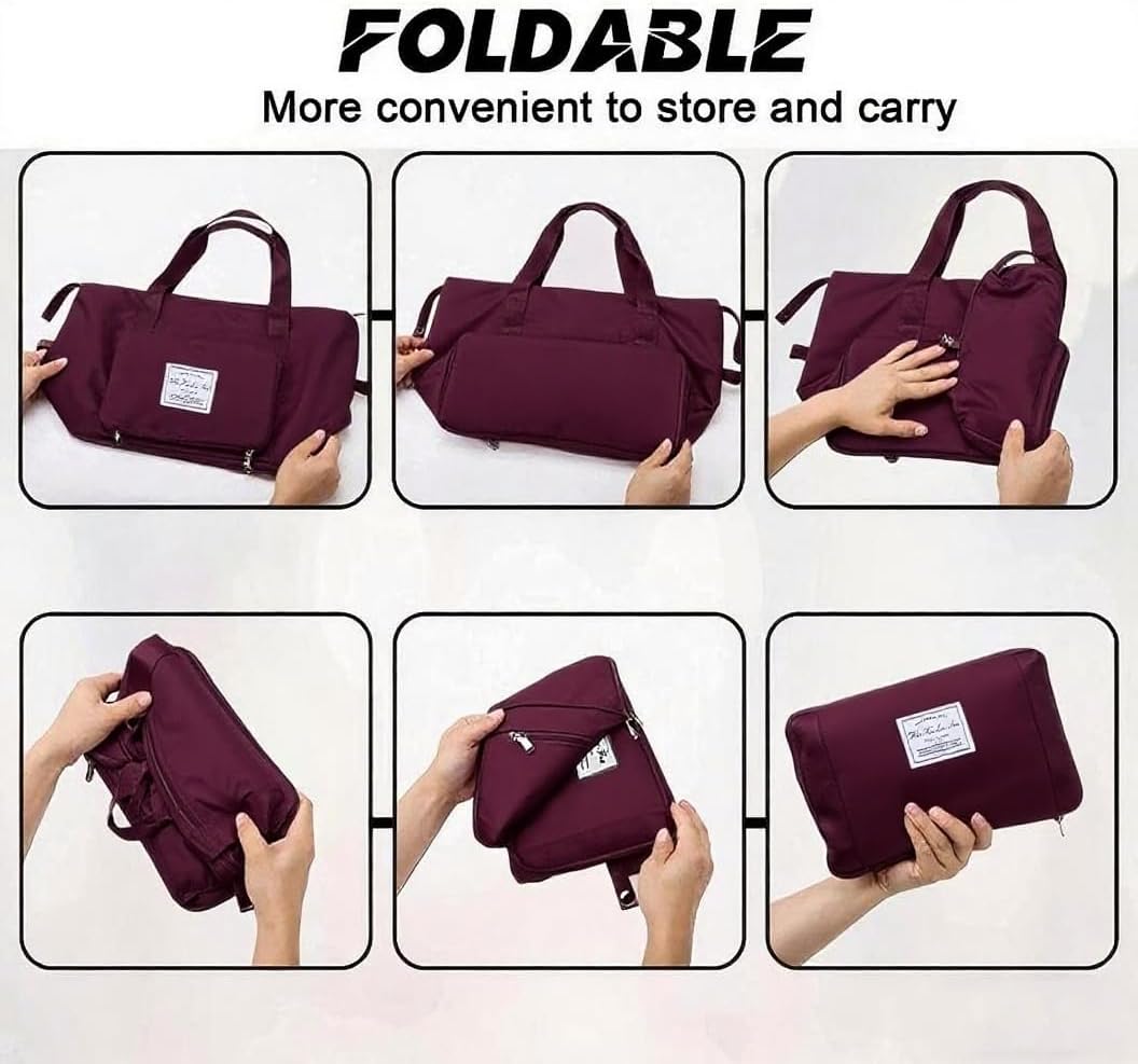AYWVRBST Extra Large Capacity Foldable Travel Bag,Gift,Dry and Wet Separation Multifunctional Sports Shoulder Bag