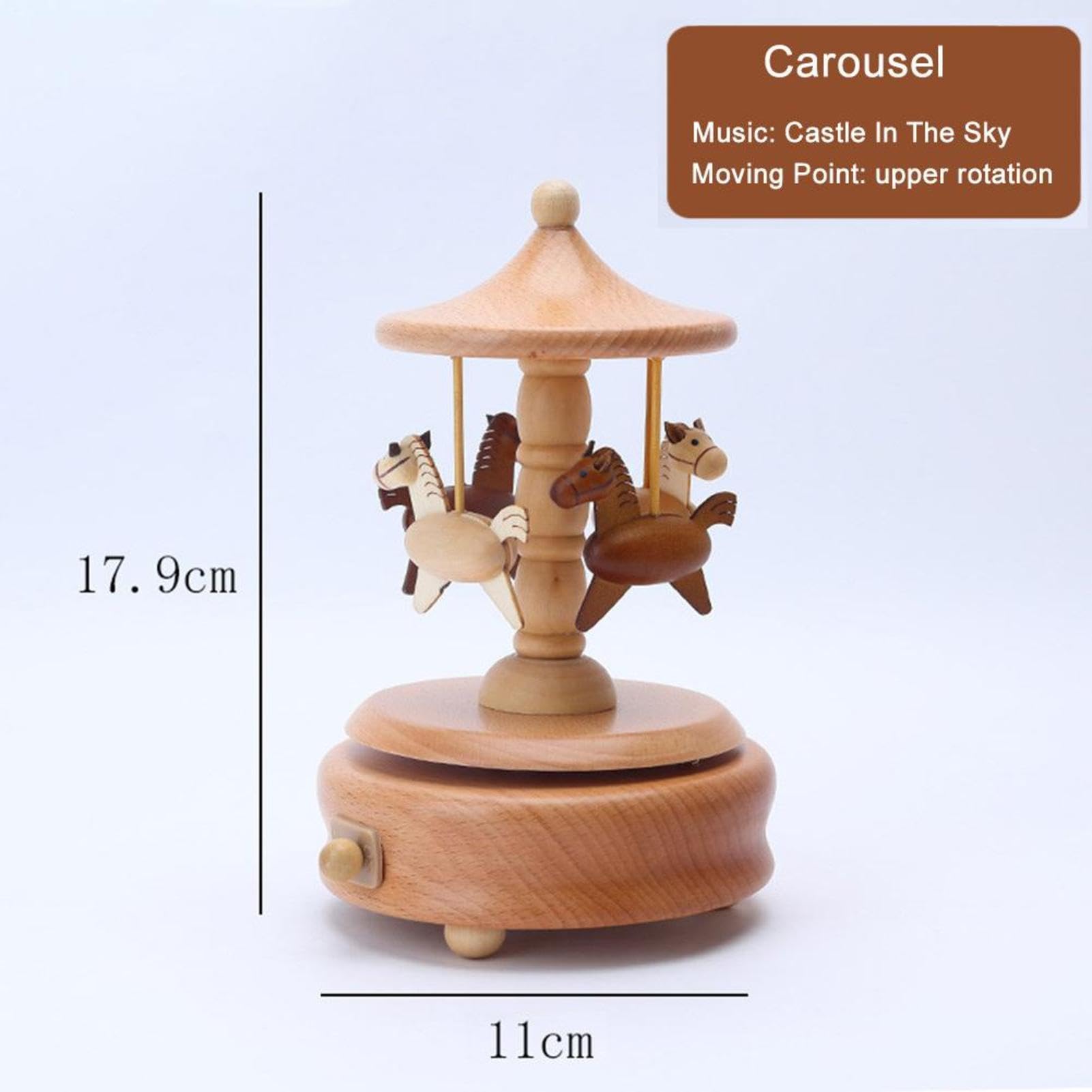 Carillon per bambini, carillon in legno | Scatola musicale per ballerina | del castello di Clockwork - Giocattoli sonori rotanti per culla per lo sviluppo dei bambini, ornamenti per la scuola materna