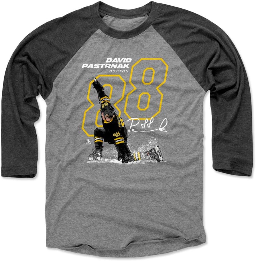 500 LEVEL David Pastrnak 3/4 Sleeve Raglan T-Shirt - David Pastrnak Outline