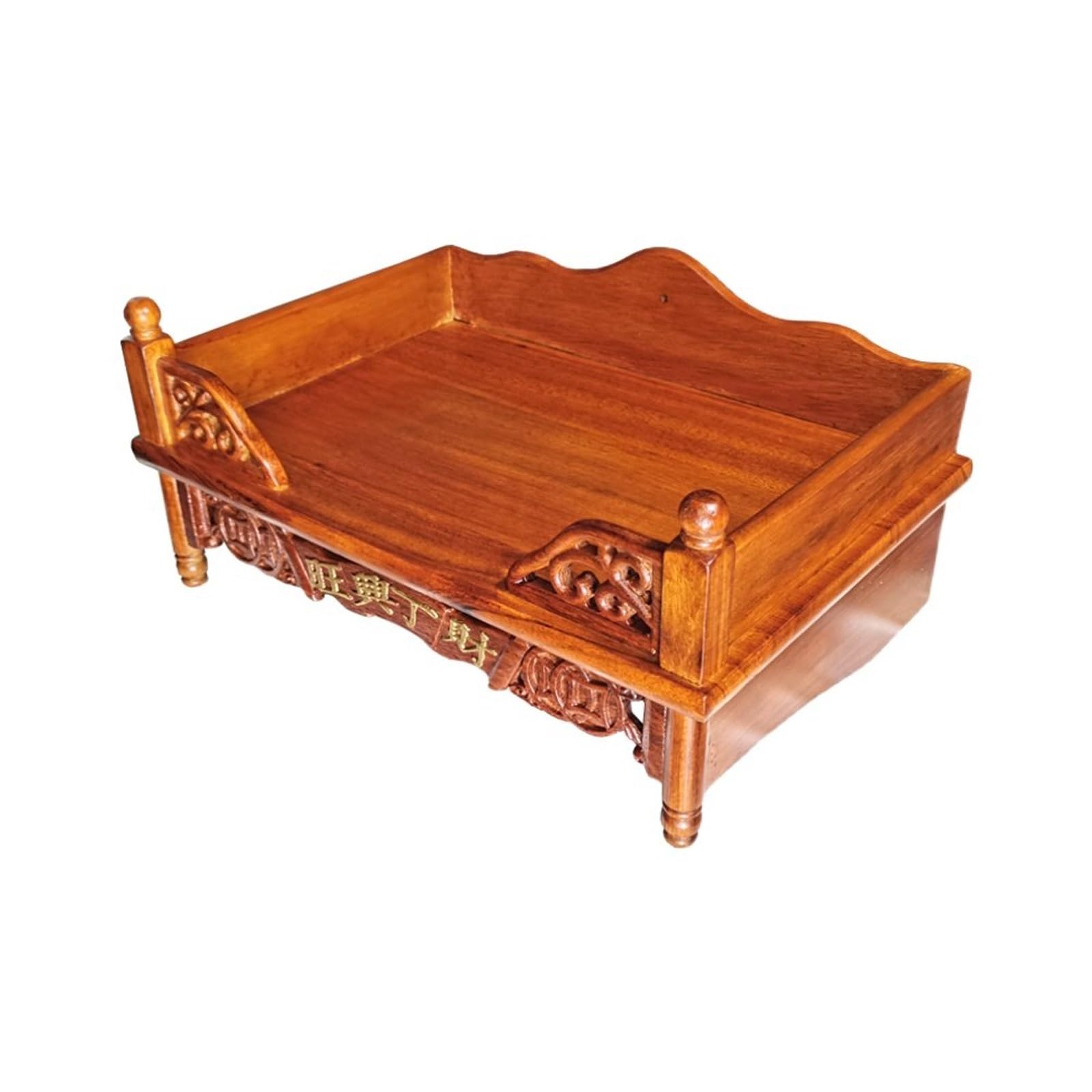 JNTFNE Solid Wood Altar Table, Angolan Rosewood Buddhist with Hand-Carved Patterns, Wall-Mounted/Tabletop Home Worship Stable & Fully Assembled(A,38cm/14.9in)