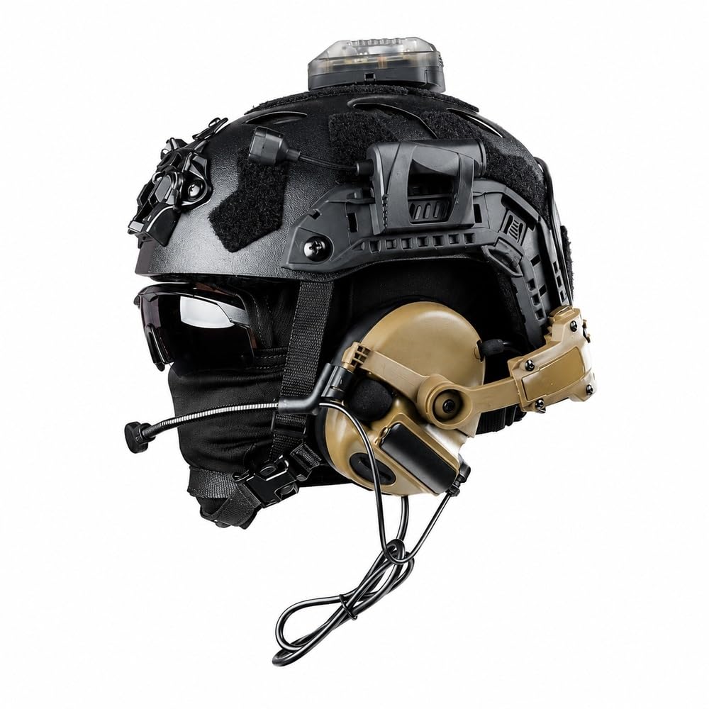 Helmset im Fast-Stil mit Headset und Lichtset