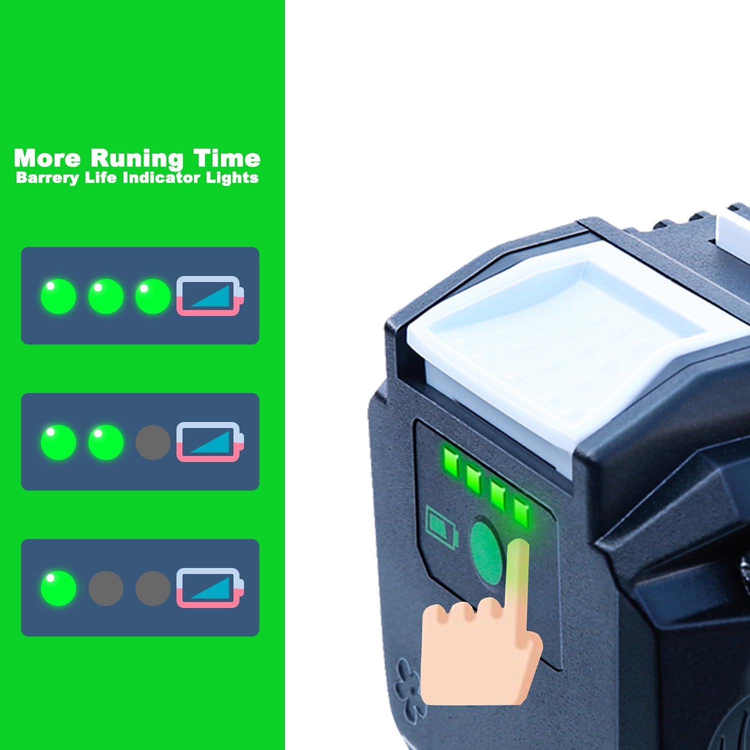DTK Replacement for Greenworks 40V Battery Lithium Ion 6000mAh Compatible with 40V Cordless Tools with 5V USB Port