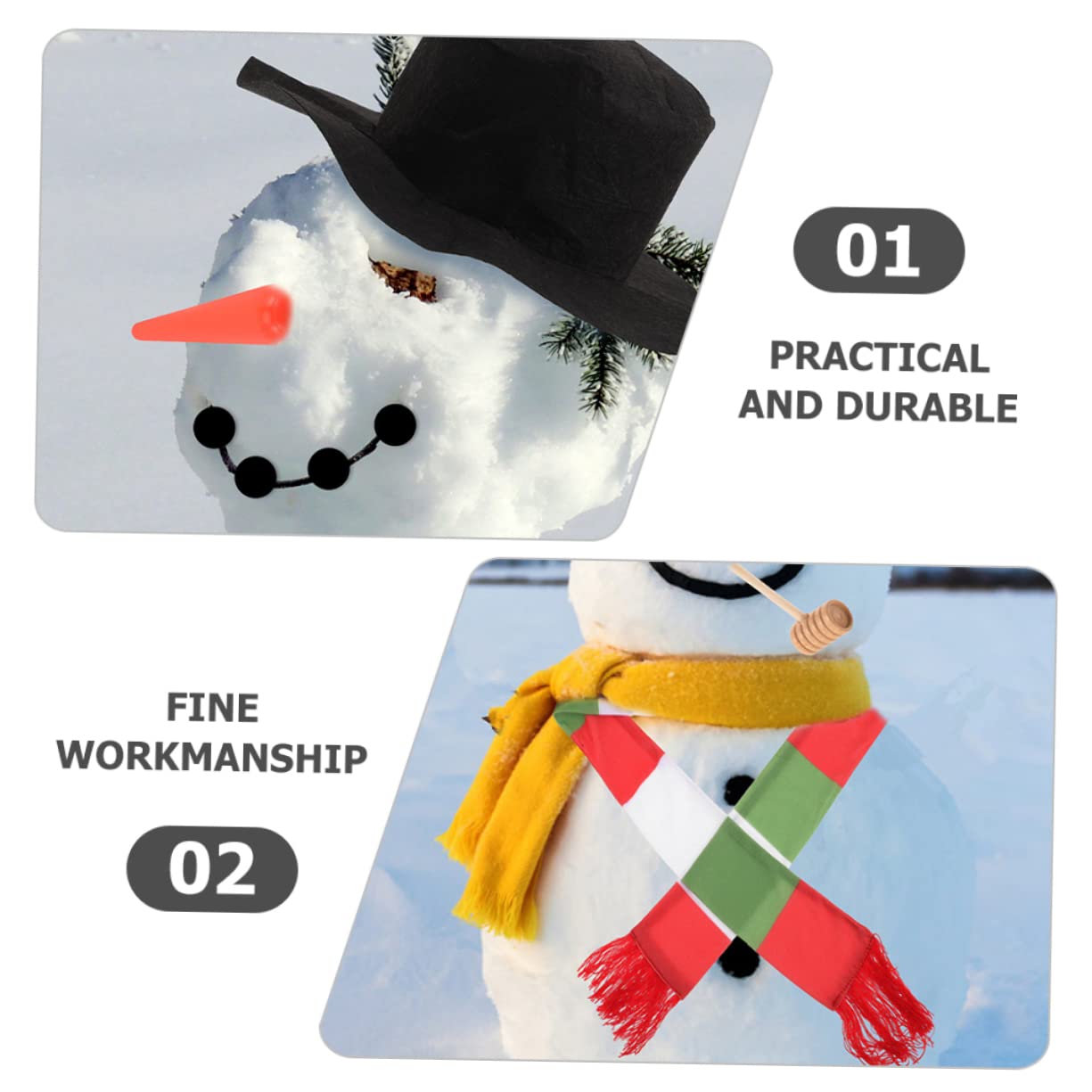 PRETYZOOM 5 Sätze Schneemann verkleiden Karotten-Schneemann-Nase Schneemann Bausatz winterdeko weihnachtsbekleidung weihnachtspresent Schneemann- weihnachtsschneemann Requisiten hölzern