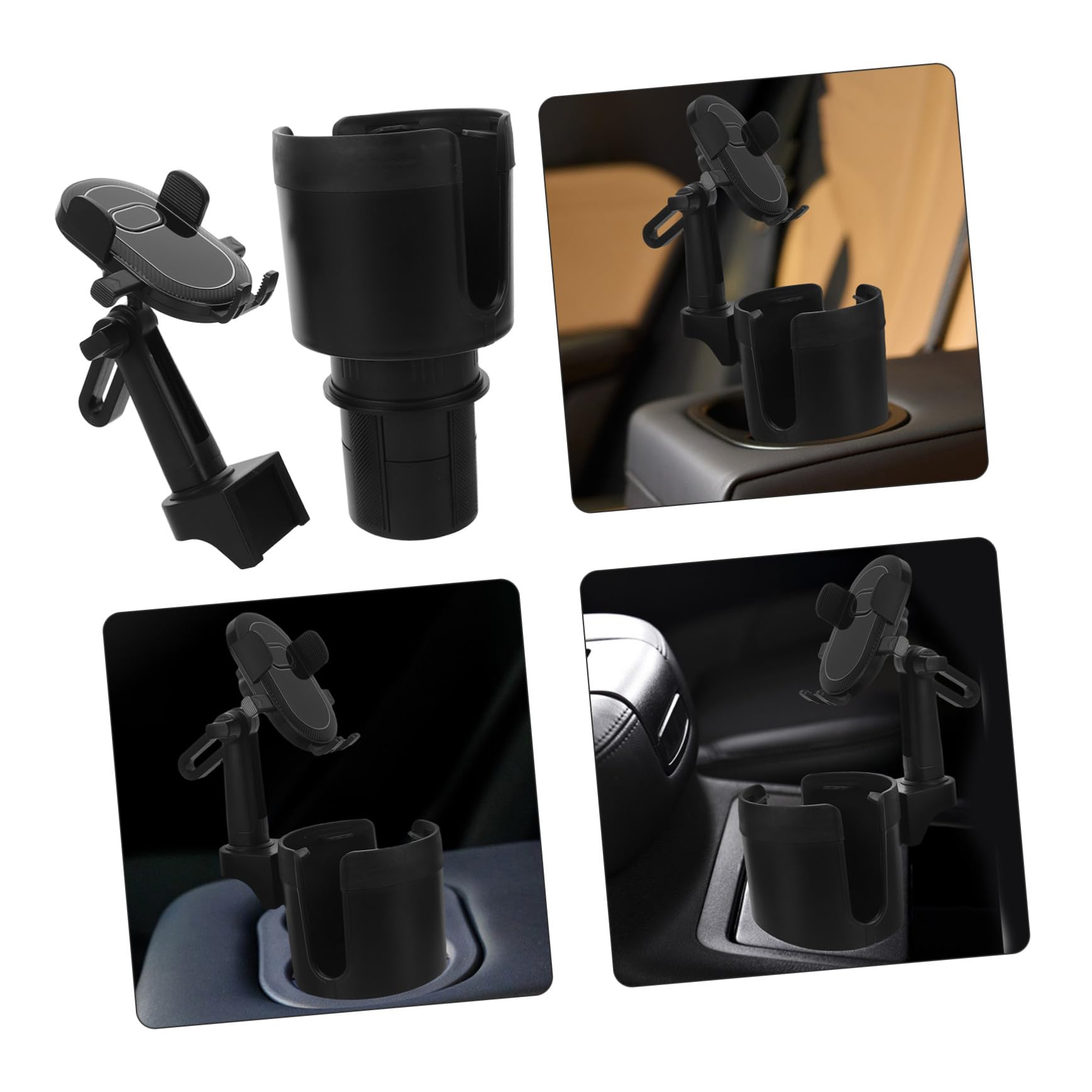 Operitacx Supporto Telefono Auto Portabicchiere Organizza Smartphone e Bevande Clip Sicura Compatibile Diverse Dimensioni Telefono e Tazze Facile Angolo Vista Resistente Usura