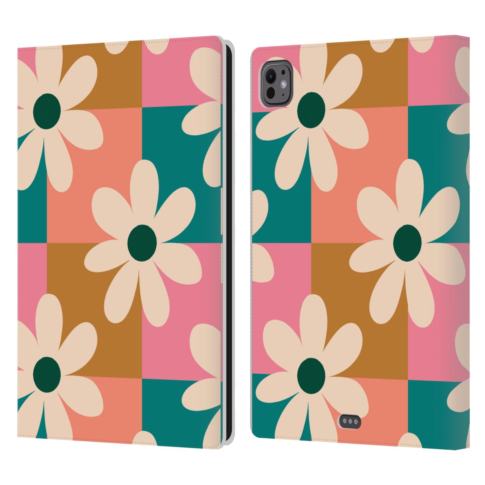 Housse cuir iPad Pro 11 M4/M5 antichoc étui portefeuille daisy